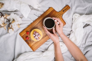 round wooden cheese board with handle