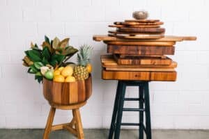 Wild Wood Cutting Chopping Carving Serving Boards & Bowl Stack