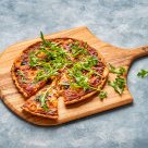 wooden pizza board with handle